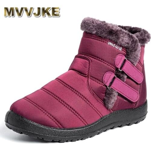 MVVJKE Womens Boots Women Winter Shoes Waterproof Unisex Snow Boots Female Plush Shoes Slip On Casual Shoe Mens Ankle Boot