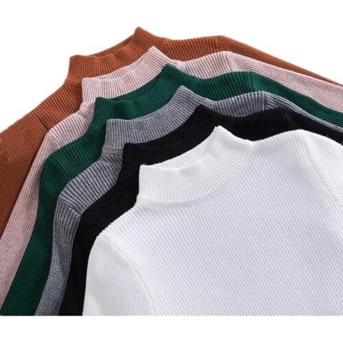 AECU Autumn Winter Turtleneck Pullovers Sweaters Knitted Jumpers for Women Long Sleeve Crocheted Pullovers Streetwear Winter