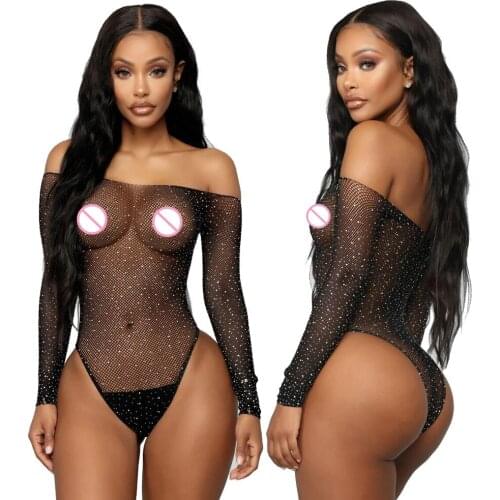 Sexy Lingerie Bikini sexy lingerie point drill starry fishnet uniform temptation Fetish Sexy Bodysuit Bdsm Women Lingerie Sexy