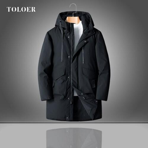 Winter Men Down Jacket Hooded Zipper Thick Warm Mens Coat Outerwear 90% Down Content Plus Size 8XL Male Overcoat Windbreaker