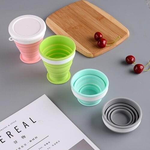 1PCS 11.8 OZ Collapsible Coffee Cup, Silicone Folding Cup/Mug Sport Bottle with Lids, Foldable Portable Lightweight Travel Cup