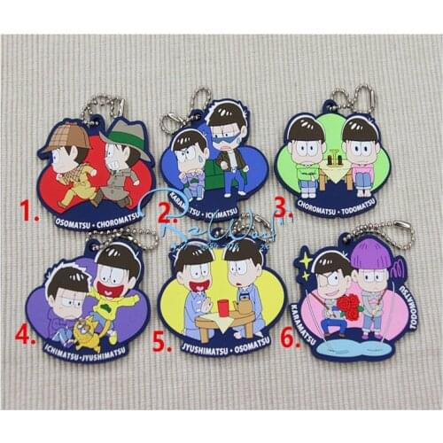 1pcs Smiling Aniem Osomatsu-san I LOve Osomatsu Six Same Face Keychain Portachiavi Pendant Portachiavi Phone Pendant