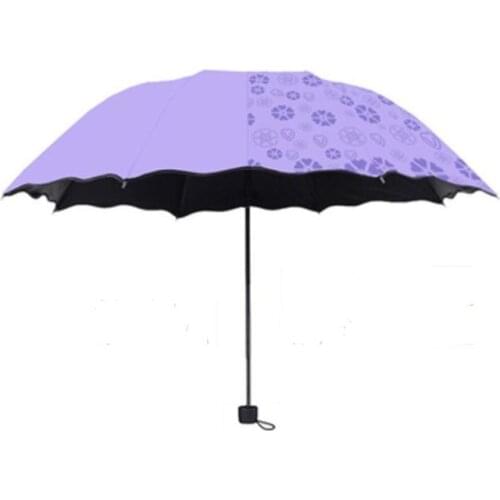 100pcs/lot Umbrella Anti-UV Umbrella Sunshade Umbrella Magic Flower Dome Sunscreen Portable 3-Folded Dustproof Umbrellas SN953