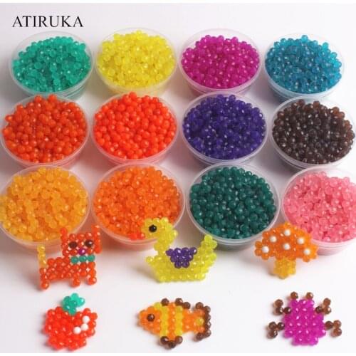 200Pcs/Bag Jewel Bead Refill Pack 12 Colors Water Spray Beads for Children Educational Toys Jigsaw Puzzle Toy For Kids Speelgoed