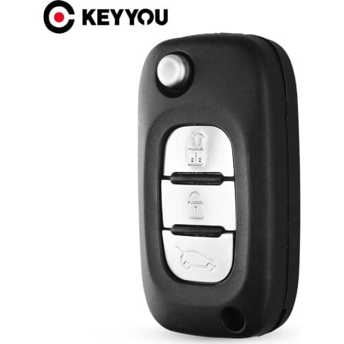 KEYYOU 3 Buttons Remote Flip Key Shell Case Fob For Renault Clio Kangoo Modus Megane Car Key