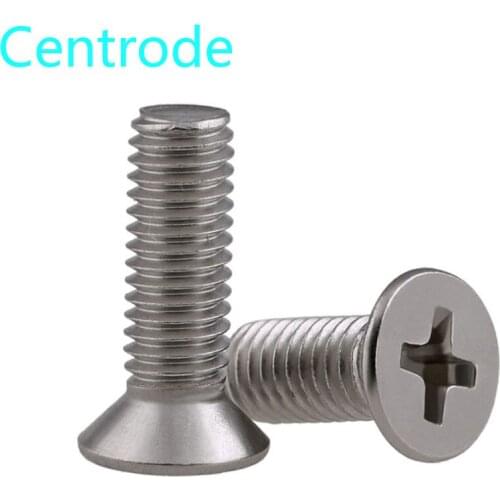 304 Stainless Steel Cross Countersunk Head Bolt KM GB819 Philips Flat Head Machine Screw M1M1.2M1.4M1.6 50Pcs