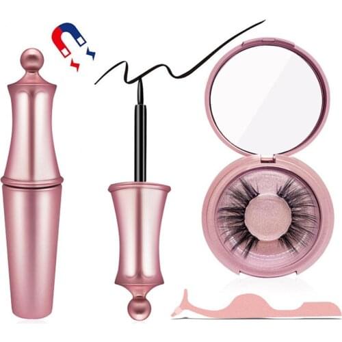 3D Magnetic Eye kit Lashes False Eyelashes 3D Handmade Mink Reusable Magnet False Eyelashes Triple Natural Soft Magnet Eyelashes