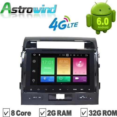 8 Core, 2G RAM,32G ROM,10.1 inch Android 6.0 GPS Navigation System DVD Stereo Media Auto Radio For Toyota Land Cruiser 2008-2012