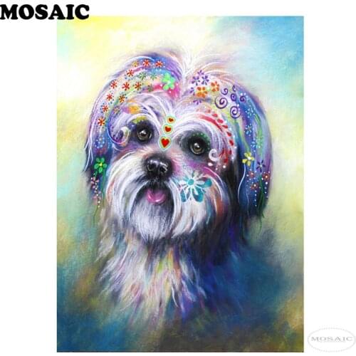 Diamond 5d,Full Square Drill DIY Diamond Painting pet dogs pictures,3d rhinestones mosaic Cross Stitch