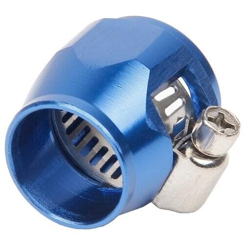 AN8 8 AN Blue Hose End Finisher Aluminium Alloy Fuel Oil Water Pipe Clip Clamp