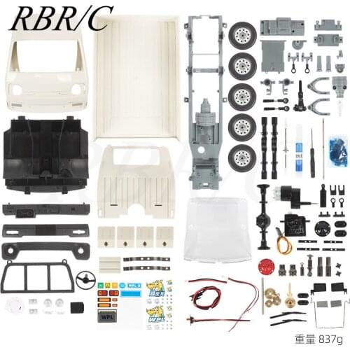 RBR/C WPL D12KM Rear Drive Straight Bridge Climbing Drift Off-Road 1:10 Remote Control Truck RC Car Metal KIT Version Model Toys