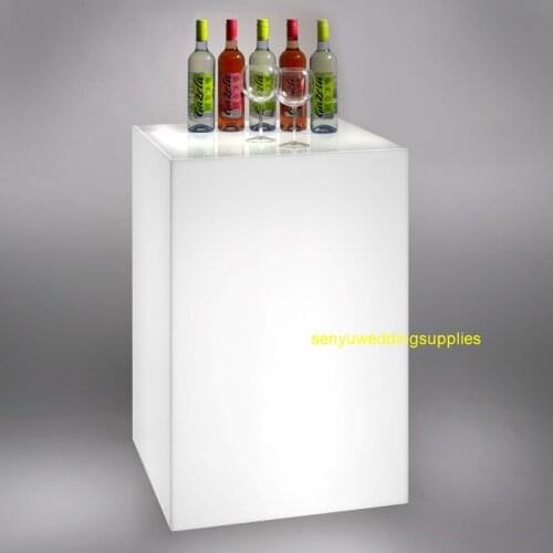 No light)different size)4pcs/set)Square Wedding Display LWhite Acrylic Plinth Stands Pedestal senyu2490