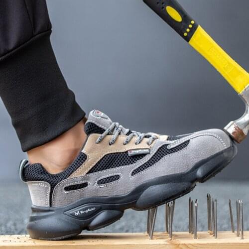 Fashion Work Boots Safety Steel Toe Shoes Men Indestructible Sneakers Work Shoes Safety Boots Lightweight Security Men Shoes