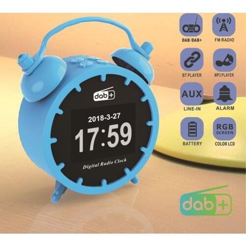 DAB/FM Digital Alarm Clock Radio, Large-Size Full-Color LCD Display, with Bluetooth and TF Card MP3 Playback Function