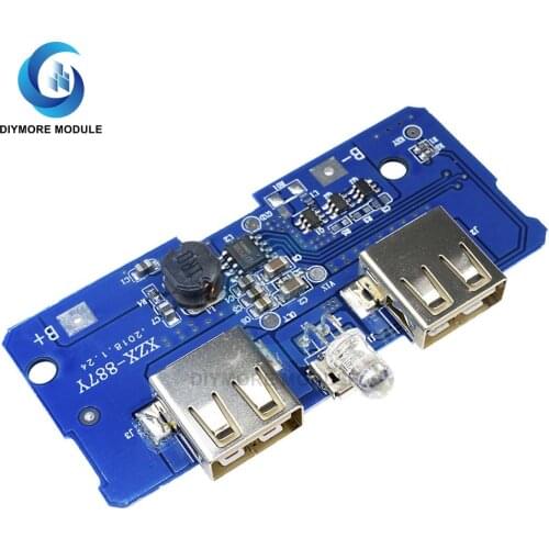 Dual USB 5V 2A Charger Board 18650 Battery Power Bank PCB With Led Indicator For Mobile Phone Charging