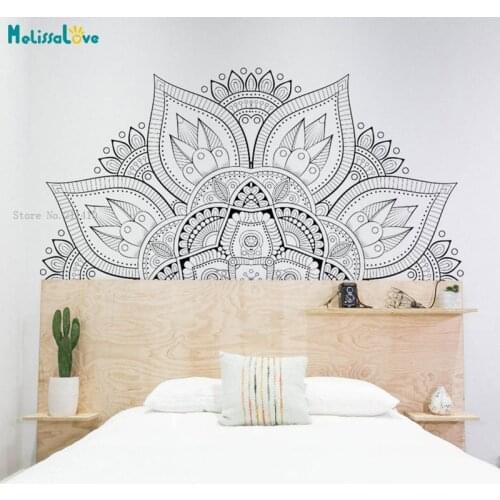 Exquisite Craftsmanship Half Mandala Flower Wall Sticker Home Decoration Beautiful Decals Art Hall Murals Gift YT5417B