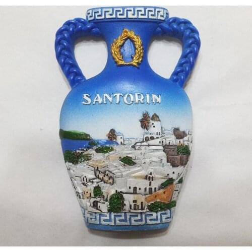 Santorini Attractions Vase 3D Refrigerator Fridge Magnets Greece Tourism Souvenirs Magnetic Stickers Home Decoration