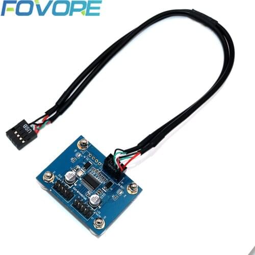 Motherboard USB 2.0 9pin Header 1 to 2 Extension Hub Splitter Adapter Converter MB USB 2.0 Male to 2 Male 30CM 9 pin Cable
