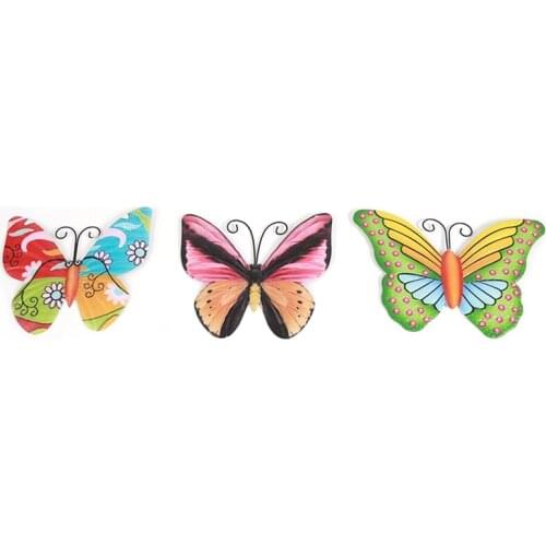 Metal Butterfly Patio Sculpture Office Indoor Outdoor Wall Art Colorful Living Room Hanging Decor Bedroom TV Background