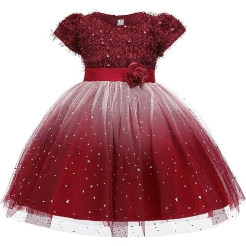Youth Bownot Dress 10 Year Baby Girls 3-10 Birthday Tutu Christening Gown 5 Year Wedding Baptism Clothes Infant Party Wear