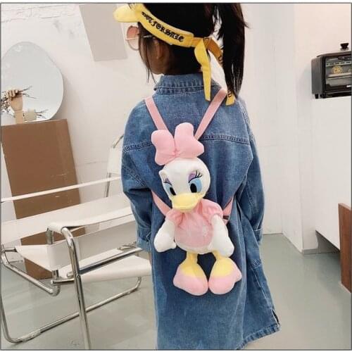 Cartoon Donald Duck Plush Backpack Cute Daisy Backpacks Stuffed Plush Dolls for Girls Bags Soft Gift Duck Handbag