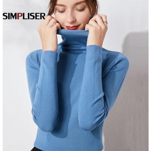 Soft Nylon Sweaters Women 2020 Autumn Knitted Winter Pullovers Bottoming Tops Ladies Stretch Turtleneck Sweaters Pull Femme