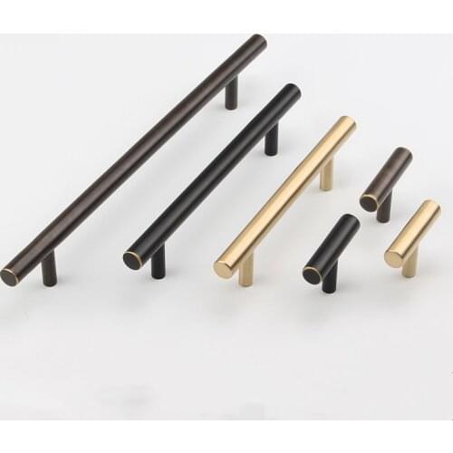 Nordic modern minimalist pure copper cabinet door handle solid American cabinet wardrobe drawer long handle