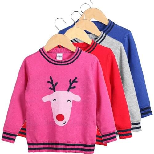 2020 New Girls Sweater Pullover Knitted Cotton Autumn Spring Fashon Cartoon Outfits Print Children Girls Sweater