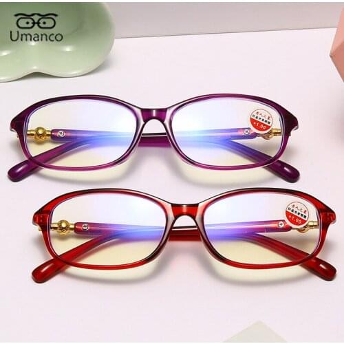 Elegant Purple Square Reading Glasses for Women Anti Blue Light Eyeglasses Mom Business Computer Presbyopia Eyewear +1.0~+4.0