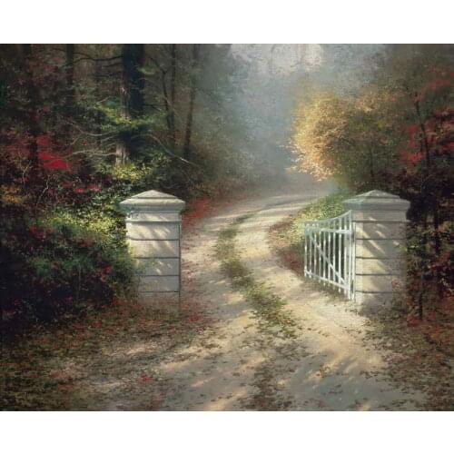 The Autumn Gate Thomas Kinkade HD Canvas Print Living Room Bedroom Wall Pictures Art Painting Home Decoration No Frame