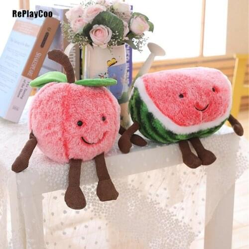 40CM Plush Pillow Cute Smile Cartoon Watermelon Cherry Toy Fruit Soft Summer Pillow Plush Stuffed Cushion Valentines Gifts DCW00