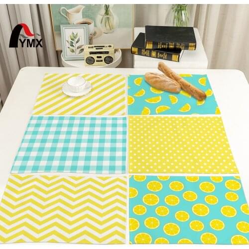 FYMX Simple Napkins Multicolor Spots Orange Lemon Wave Pattern Polka Dot Napkin Holiday Banquet Decoration Supplies