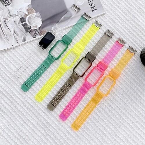 Smooth Glacier Transparent Strap for Huawei Band 6 for Honor Band 6 Replacement One-piece Watch Strap Belt