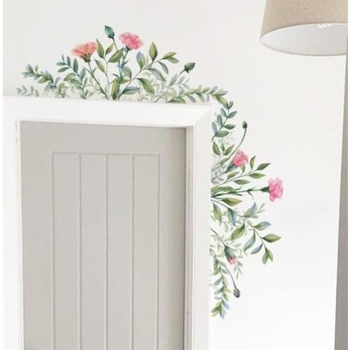 Removable Flowers Leaf Home Door Bedroom Bathroom Window Glass Waterproof Wall Stickers Decorative Vinyl Decals Mural