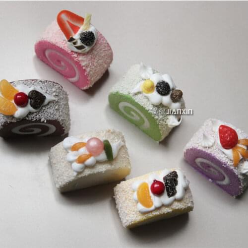 Swiss roll fake cake roll model fruit cheese refrigerator sticker home accessories early childhood education magnetic stickers