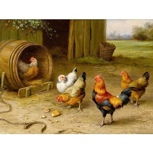 Special offer -30 inches large # TOP home Decor art -Poultry Cock rooster chicken dove art oil painting on canvas--good quality