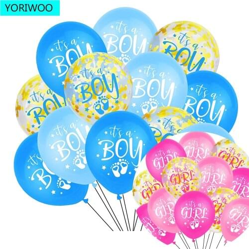 YORIWOO Its A Boy Girl Latex Balloon Confetti Happy Birthday Party Decorations Kids Oh Baby Shower Gender Reveal Party Supplies