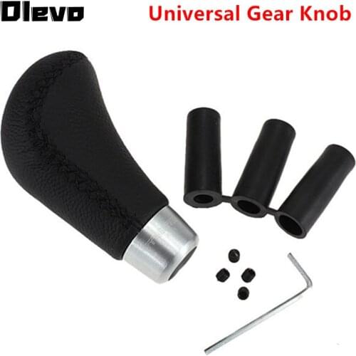 Universal PU Leather Gear Shift Knob Gear Shifter Stick Lever Headball AT MT Pen POMO for Volkswagen VW Golf for KIA for Opel