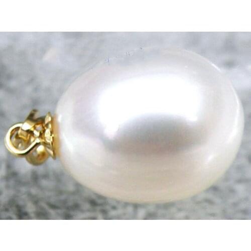 EXCELLENT FINE AAA+++ TOP GRADE DROP 9x11mm WHITE SOUTH SEA PEARL PENDANT