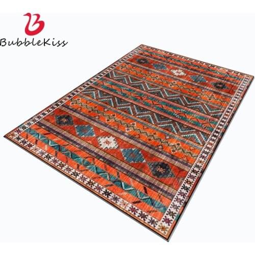 Bubble Kiss Nordic Style Retro Stripe Pattern Carpets Home DecorOrange Customized Bedroom Area Rugs Bedside Thickened Mat 2021