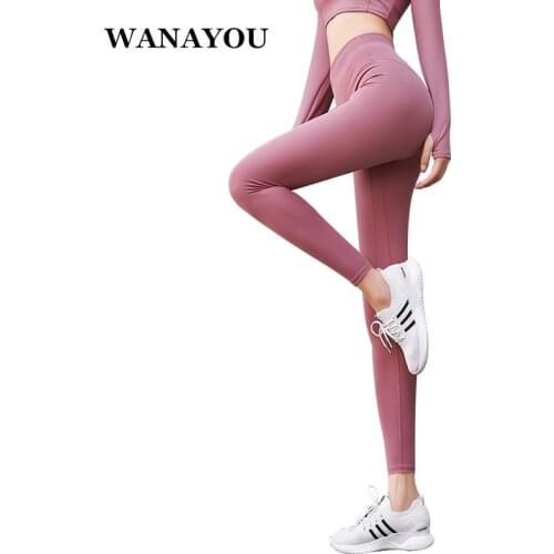 WANAYOU Women Tights Fitness Running Yoga Pants,Elastic High Waist Seamless Fitness Sport Legging,Girl Push Up Gym Jogging Pants