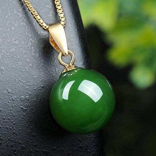 Fashion Concise Green Jade Crystal Emerald Gemstones Pendant Necklaces For Women Gold Tone Choker Jewelry Bijoux Party Gifts