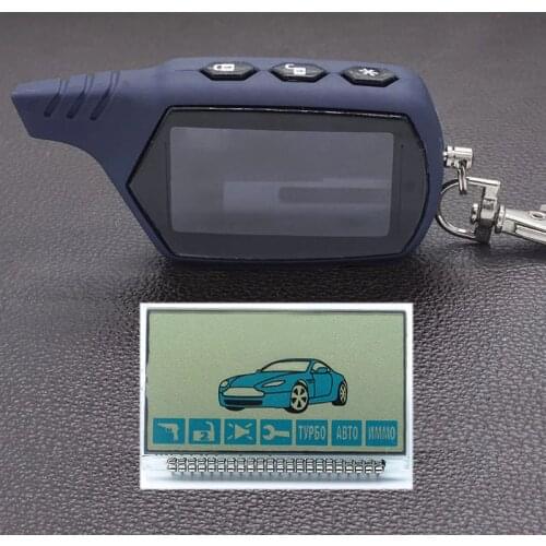 Russian version A61 lcd display + LCD keychain body case for Starline A61/b6 dialog lcd remote two way car alarm system