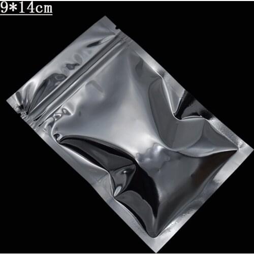 1000 Pcs 9*14cm Mylar Foil Self Seal Ziplock Bags Aluminum Foil Zip Lock Bag Food Dried Flower Tea Package Moistureproof Bags