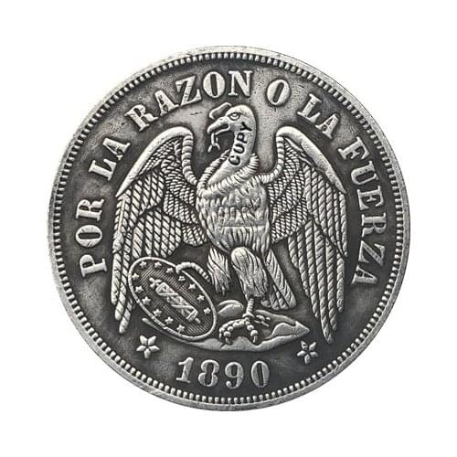 1890 Chile 1 Peso coins copy 37MM
