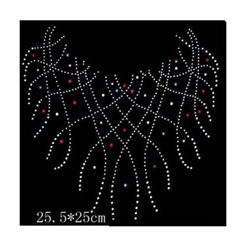 2pc/lot Sweater hot fix rhinestones iron on crystal transfers design rhinestone iron on transfers designs