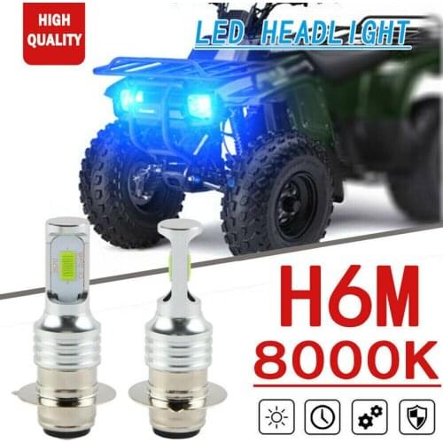 2X 70W 8000LM LED Ice Blue Headlight Bulb H6 H6M For Kawasaki Bayou 220 300 2001-2004