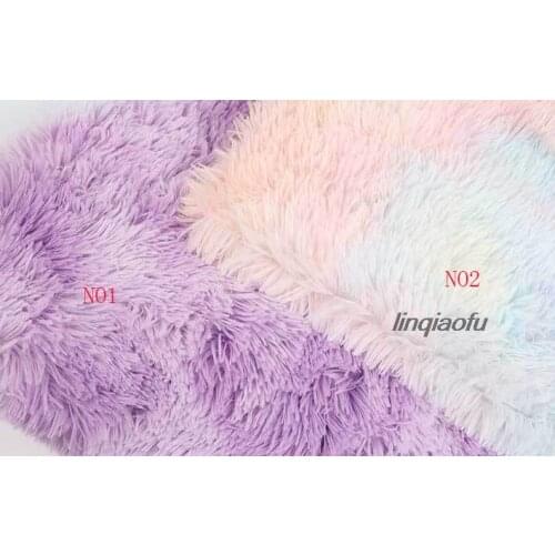 2019 new colorful plush rainbow hair PV flannel toy household goods fabric 160cmx100cm