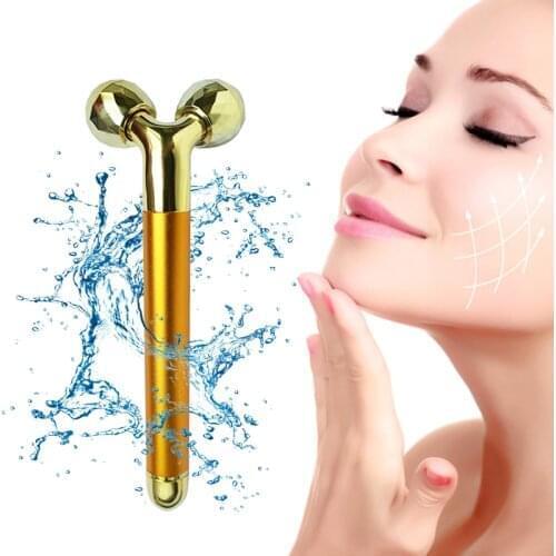 24k Golden Face-lift Roller Massager Beauty Bar Y Shape Facail Lifting Wrinkle Remover Massage Instrument Beauty Tool