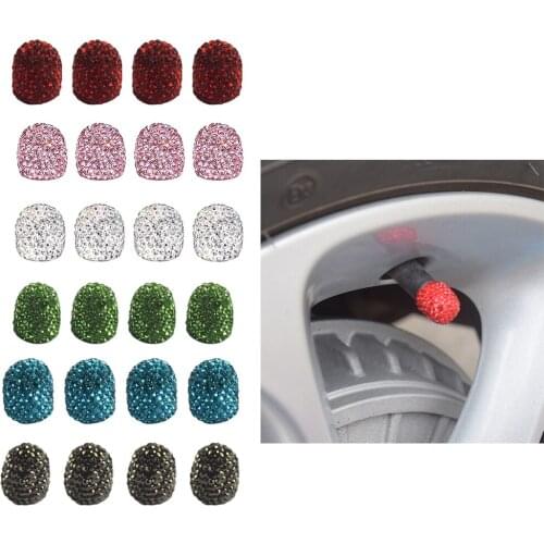 4Pcs/Lot Rhinestone Car Tire Valve Caps Diamond Shining Dustproof Caps